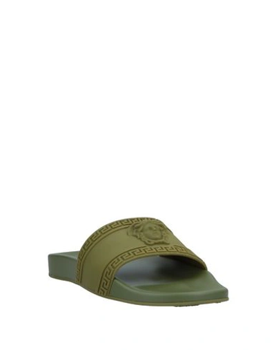 Shop Versace Sandals In Military Green