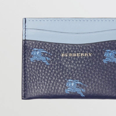 Shop Burberry Ekd Leather Card Case In Regency Blue