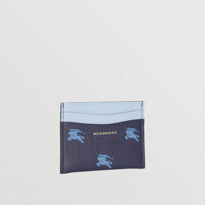 Shop Burberry Ekd Leather Card Case In Regency Blue