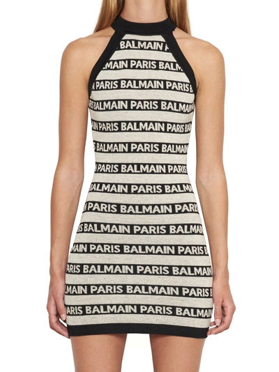 Shop Balmain Dress In Multicolor