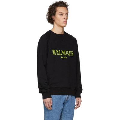 Shop Balmain Black Logo Sweatshirt In 0pa Black