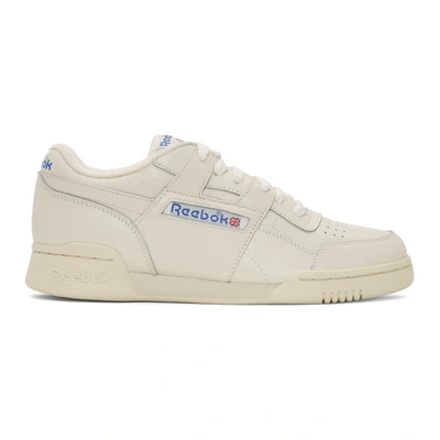 Shop Reebok Classics White Workout Plus 1987 Tv Sneakers In White/blue