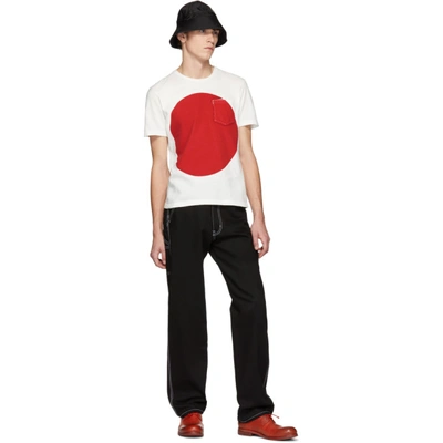 Shop Blue Blue Japan Ssense Exclusive White And Red Big Circle T-shirt In 4- Red