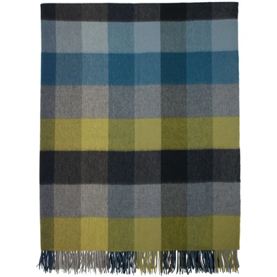 Shop Paul Smith Yellow And Blue Check Blanket In 76.ylw.blu