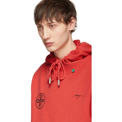 Shop Off-white Red Slim Stencil Hoodie In Red/black