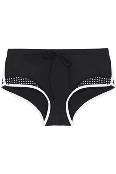 Shop Duskii Waimea Bay Paneled Mid-rise Bikini Briefs In Black