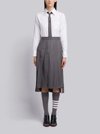Thom Browne Below Knee Dropped Back In Super 120's Twill In Grey