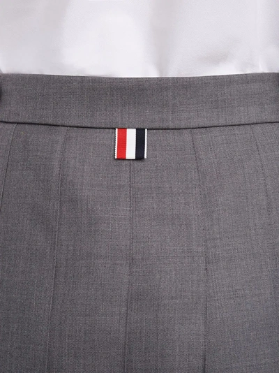 Shop Thom Browne Super 120's Twill Below The Knee Pleated Skirt In Grey