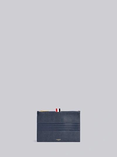 Shop Thom Browne 4-bar Emboss Large Coin Purse In Blue