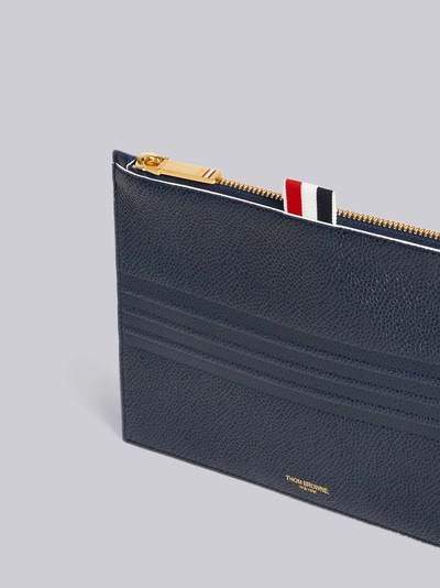 Shop Thom Browne 4-bar Emboss Large Coin Purse In Blue