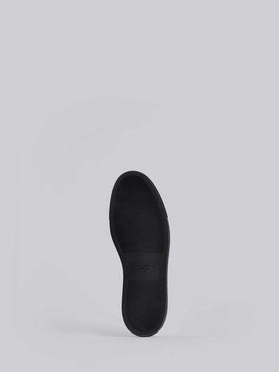 Shop Thom Browne Pebble-grain Piped-trim Brogues In Black