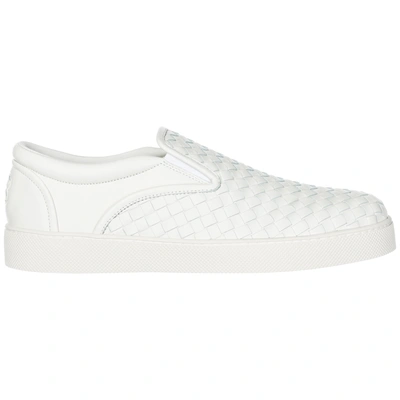 Shop Bottega Veneta Men's Leather Slip On Sneakers  Dodger In White