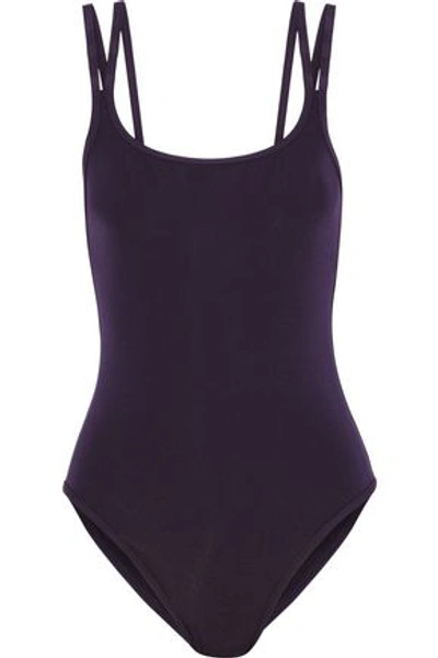 Shop Jets By Jessika Allen Jetset Double Strap Swimsuit In Dark Purple