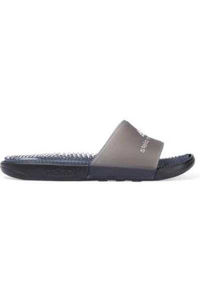 Shop Adidas By Stella Mccartney Woman Adissage Printed Rubber Slides Anthracite