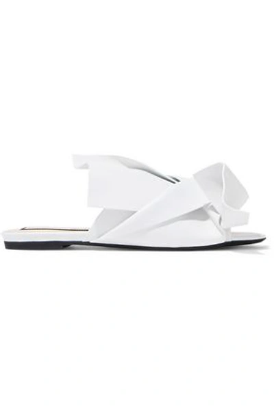 Shop N°21 Woman Knotted Leather Slides White