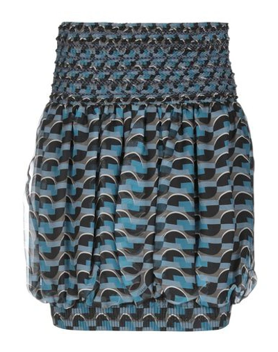 Shop Fendi Mini Skirt In Slate Blue