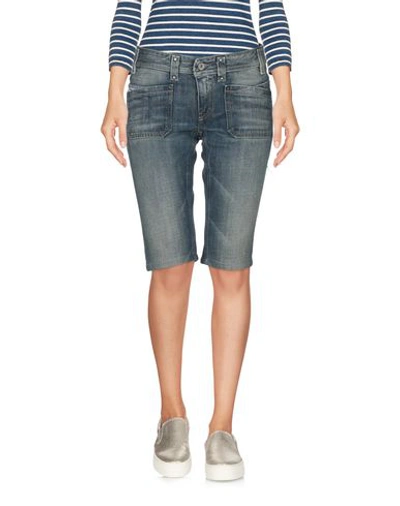 Shop Diesel Denim Bermudas In Blue