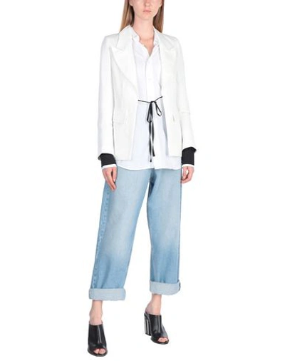 Shop Ann Demeulemeester Blazer In White