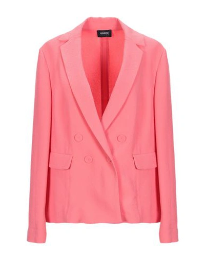 Shop Armani Jeans Suit Jackets In Coral