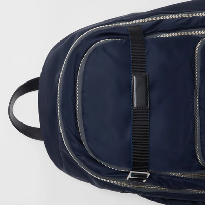 Shop Burberry Large Ekd Aviator Nylon Backpack In Ink Blue