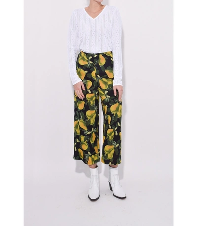 Shop Marc Jacobs Green Multicolor Printed Wide Leg Pant