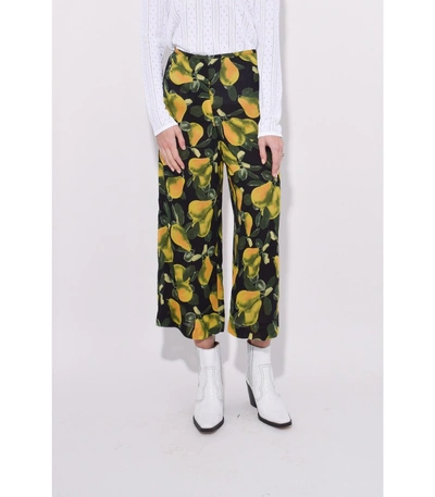 Shop Marc Jacobs Green Multicolor Printed Wide Leg Pant