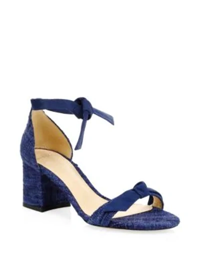 Shop Alexandre Birman Clarita Knotted Ankle-strap Block Heels In Blue