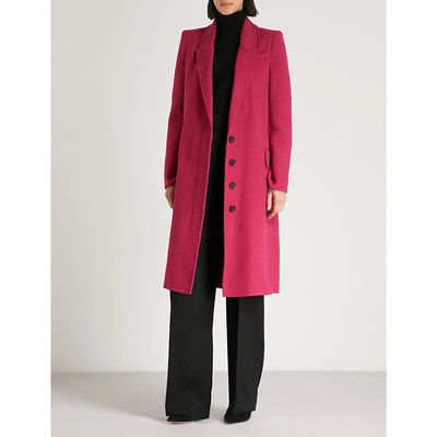 Shop Alexander Mcqueen Single-breasted Wool And Cashmere-blend Coat In Deep Pink