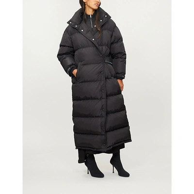 Shop Prada Quilted Shell-down Overcoat In Black