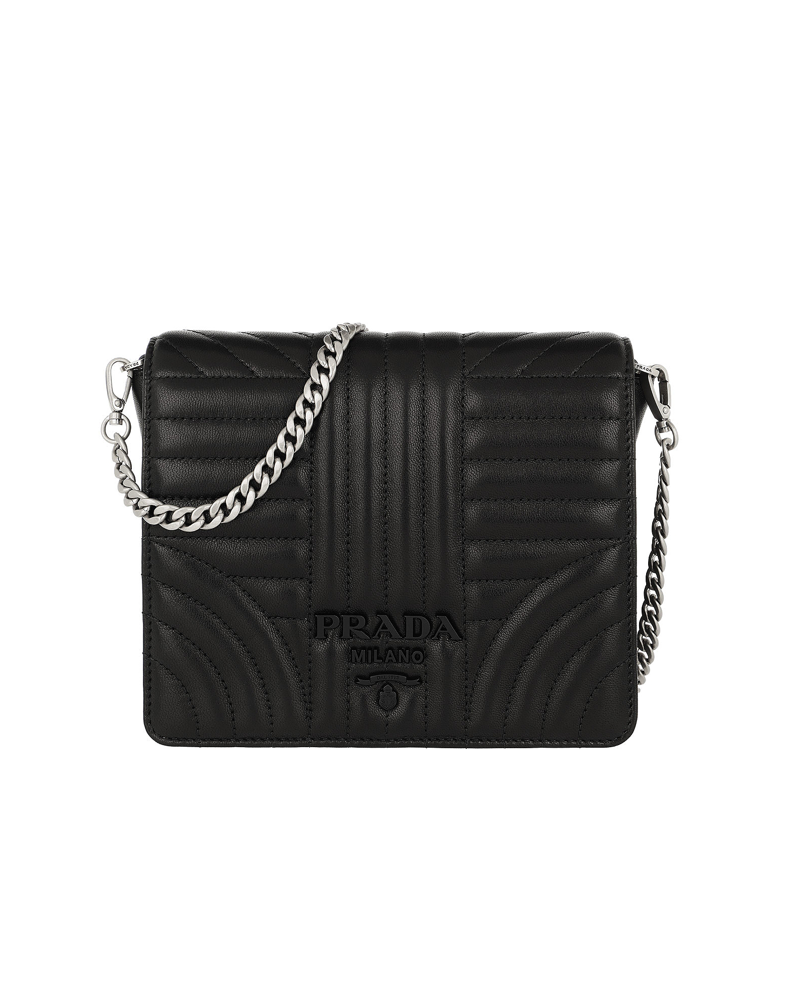 prada diagramme crossbody bag leather black