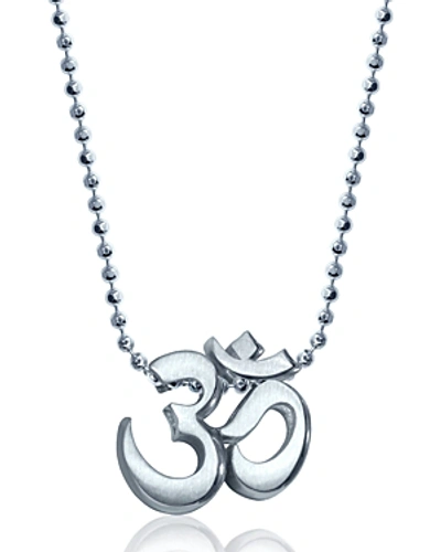 Shop Alex Woo Little Faith Om Pendant Necklace, 16 In Silver