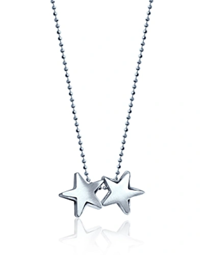 Shop Alex Woo Little Twin Stars (gemini) Pendant Necklace, 16 In Silver