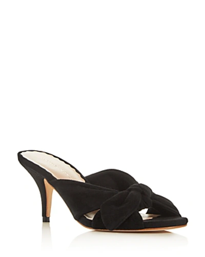 Shop Loeffler Randall Women's Luisa Knotted Bow Kitten-heel Sandals In Black