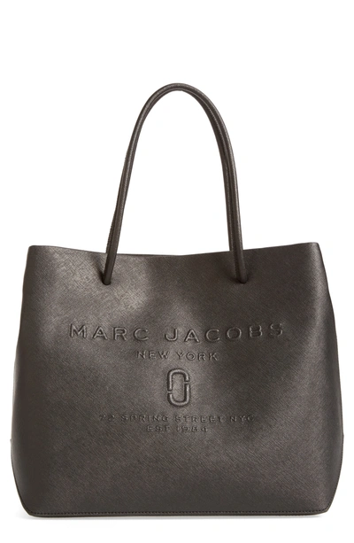 Shop Marc Jacobs Logo Leather Shopper - Black
