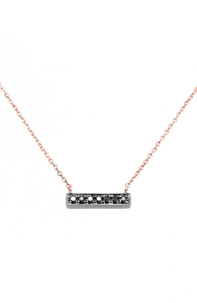 Shop Dana Rebecca Designs 'sylvie Rose' Diamond Bar Pendant Necklace In Black Diamond/ Rose Gold