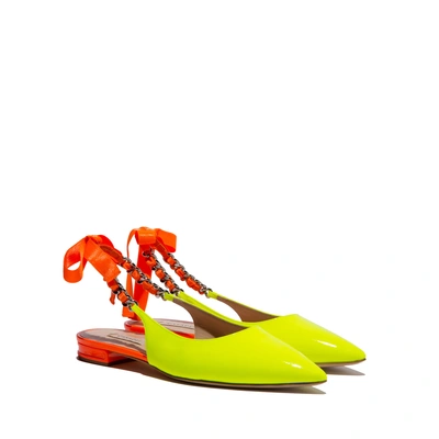 Shop Casadei Kelly Fluo In Yellow And Orange