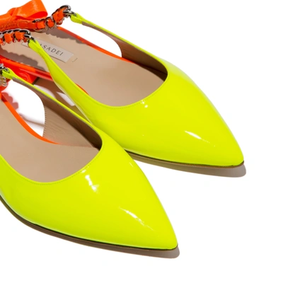 Shop Casadei Kelly Fluo In Yellow And Orange