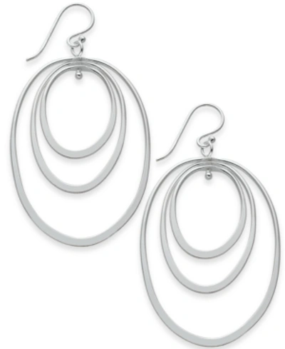 Shop Essentials Extra Large Silver Plated Triple Oval Hoop Drop Earrings