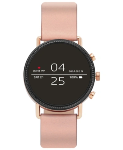 Shop Skagen Women's Falster 2 Blush Silicone Strap Touchscreen Smart Watch 40mm, Powered By Wear Os By Google In Rose Gold