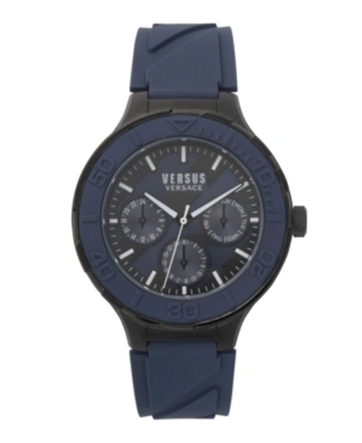 Shop Versus Men's Wynberg Blue & Black Silicone Strap Watch 44mm In Blue/black