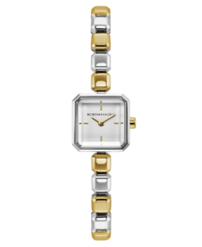 Shop Bcbgmaxazria Ladies Two Tone Bracelet Watch With Silver Square Dial, 20mm