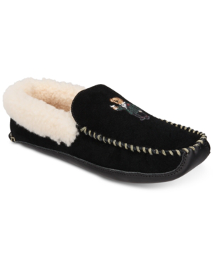 black polo slippers