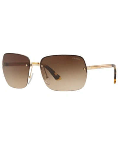 Shop Prada Sunglasses, Pr 63vs 62 In Light Gold / Brown Gradient