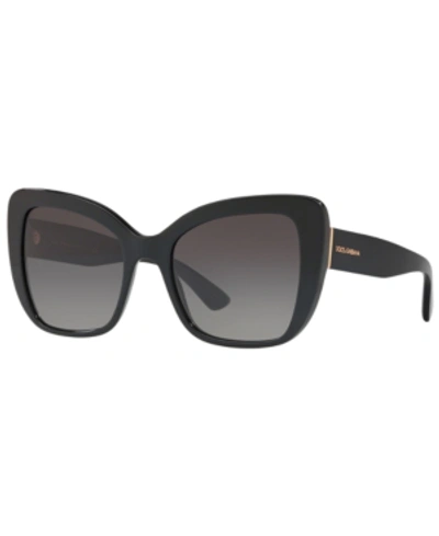 Shop Dolce & Gabbana Sunglasses, Dg4348 54 In Black / Grey Gradient