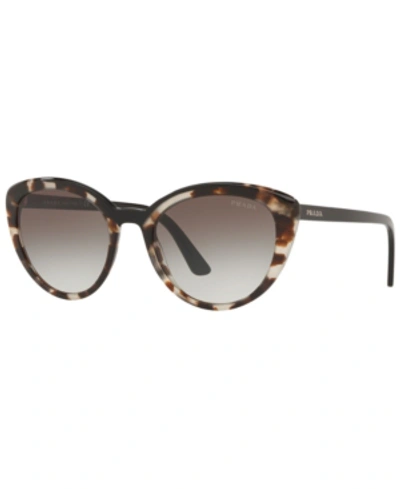 Shop Prada Sunglasses, Pr 02vs 54 In Opal Spotted Brown/black / Grey Gradient