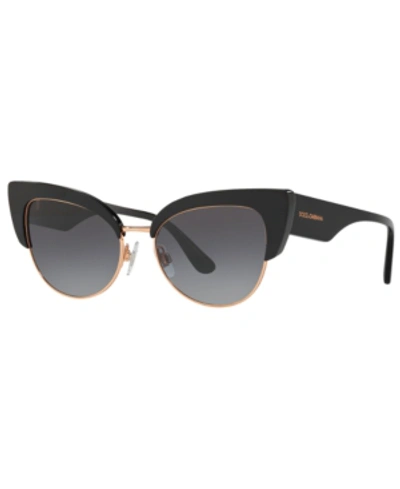 Shop Dolce & Gabbana Sunglasses, Dg4346 53 In Black / Grey Gradient