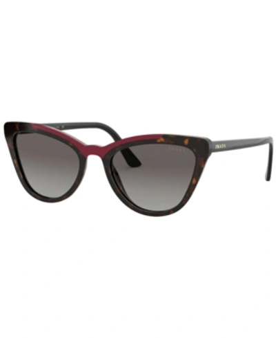 Shop Prada Sunglasses, Pr 01vs 56 In Havana/red / Grey Gradient
