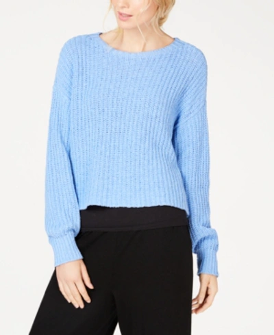 Shop Eileen Fisher Organic Cotton Scoop-neck Sweater, Regular & Petite In Bluebird