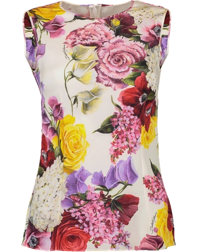 Shop Dolce & Gabbana Floral Top In White