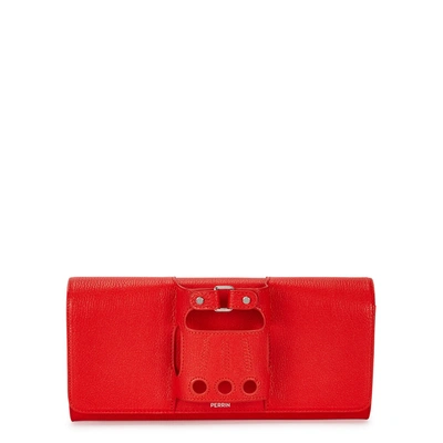 Shop Perrin Le Cabriolet Red Leather Clutch